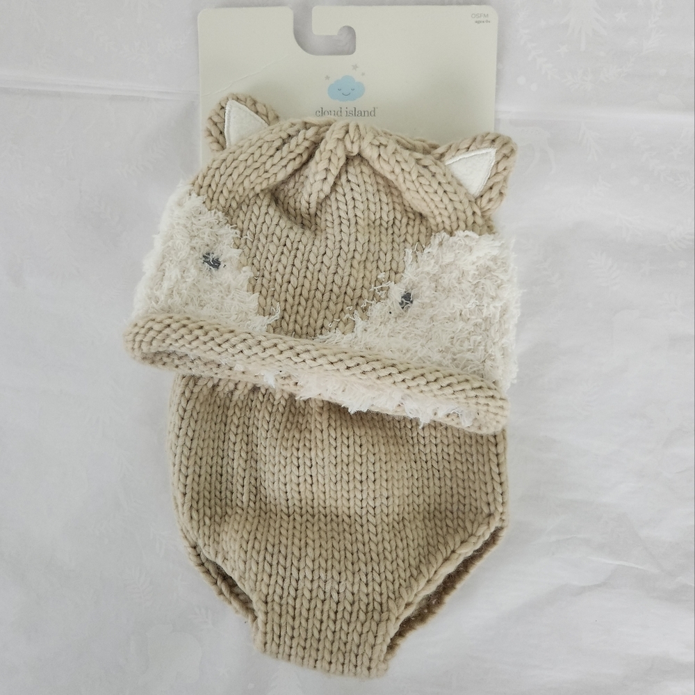 💕✨️NWT Cloud Island 2-piece set hat and diaper cover fox